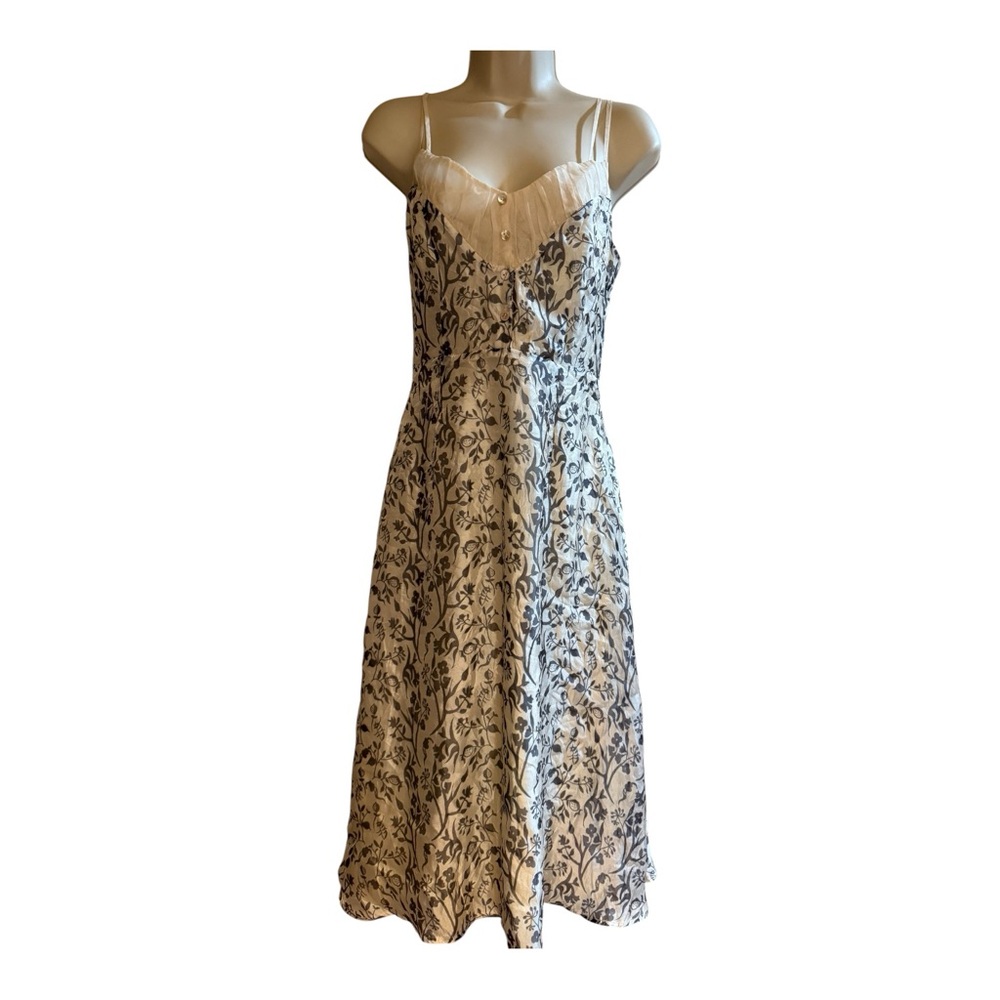 ASM ANNA Floral Satan Midi Dress Size Small